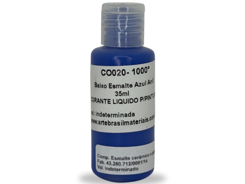 Baixo Esmalte Azul Anil 35ml 1000/1240°C