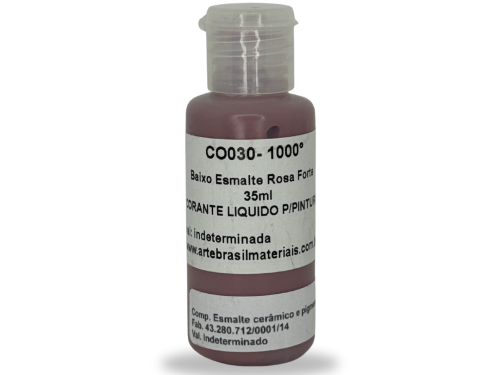 Baixo Esmalte Rosa Forte 35ml 1000/1240°C