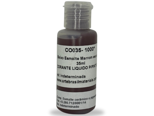 Baixo Esmalte Marrom Escuro 35ml 1000/1240°C