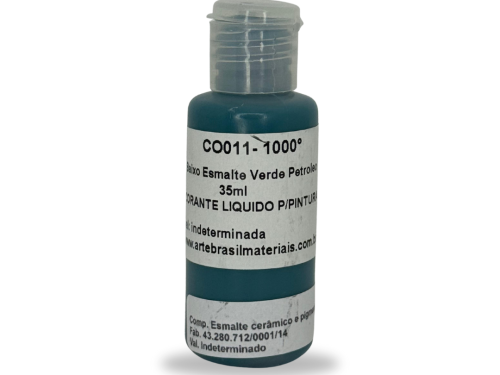 Baixo Esmalte Verde Petróleo 35ml 1000/1240°C