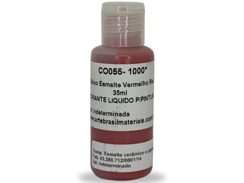 Baixo Esmalte Vermelho Red 35ml 1000/1240°C