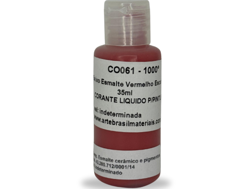 Baixo Esmalte Vermelho Escarlate 35ml 1000/1240°C