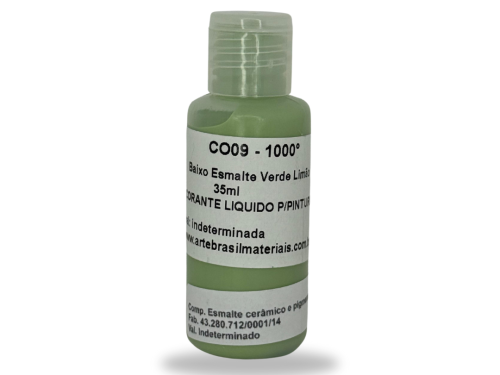 Baixo Esmalte Verde Limão 35ml 1000/1240°C