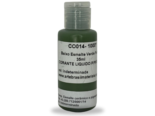 Baixo Esmalte Verde Folha 35ml 1000/1240°C